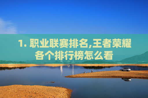 1. 职业联赛排名,王者荣耀各个排行榜怎么看