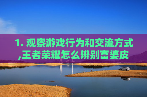 1. 观察游戏行为和交流方式,王者荣耀怎么辨别富婆皮肤